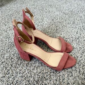 Harper Rusty Rose Suede Ankle Strap Heels